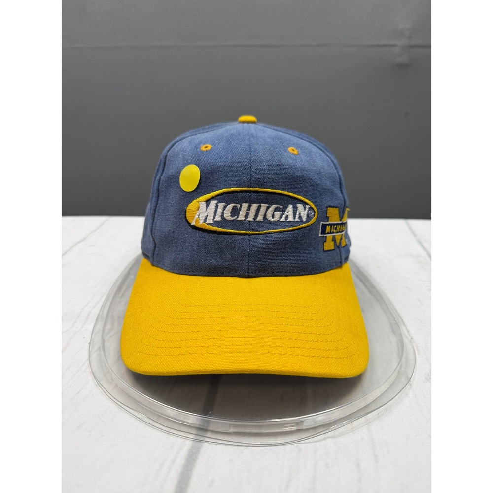 Michigan Hat Twins Enterprise Unisex‎ Blue Yellow Embroidered Strapback OSFA